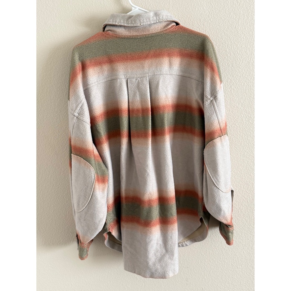 Free People Shacket Plaid Ombre‎ Button Down Oversized Shirt Jacket Women's XL - Picture 12 of 13
